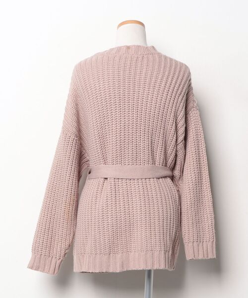 「flower」 ニットカーディガン FREE ピンク レディース_画像2