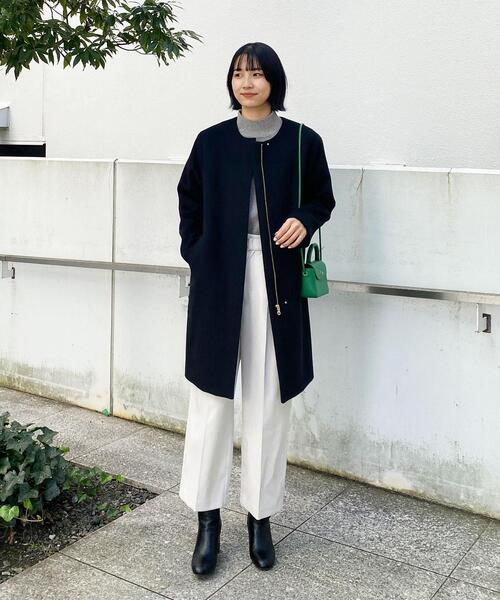 「OPAQUE.CLIP」 ノーカラーコート 40 ブルー レディース_画像4