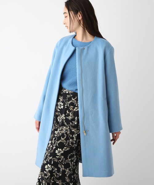 「OPAQUE.CLIP」 ノーカラーコート 40 ブルー レディース_画像7