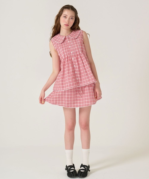 「TINA:JOJUN」 ノースリーブブラウス M レッド レディース_画像5