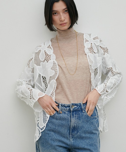 LARUTA（ラルータ） ブラウス シャツ 「LARUTA」フラワー刺繍レース