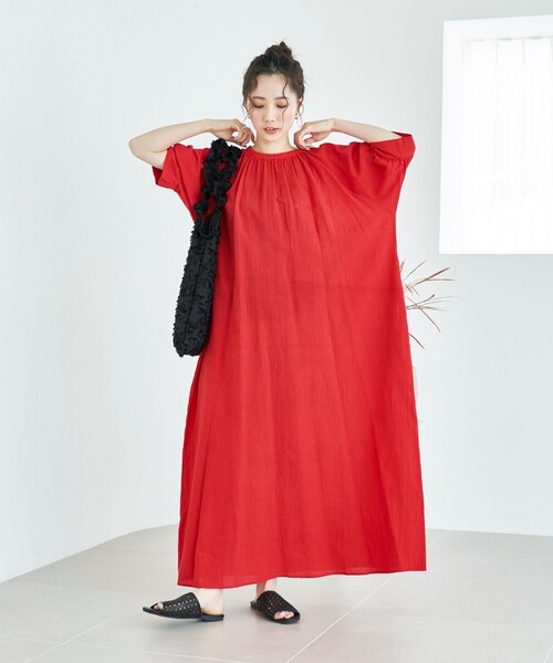 「FREAK'S STORE」 半袖ワンピース MEDIUM ブルー レディース_画像2