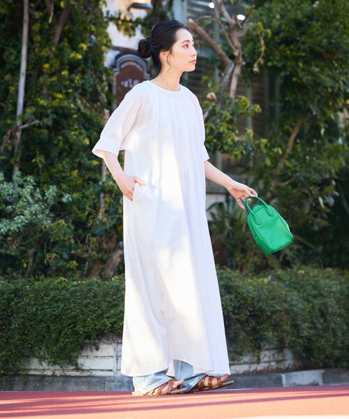 「FREAK'S STORE」 半袖ワンピース MEDIUM ブルー レディース_画像3