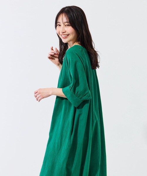 「FREAK'S STORE」 半袖ワンピース MEDIUM ブルー レディース_画像4