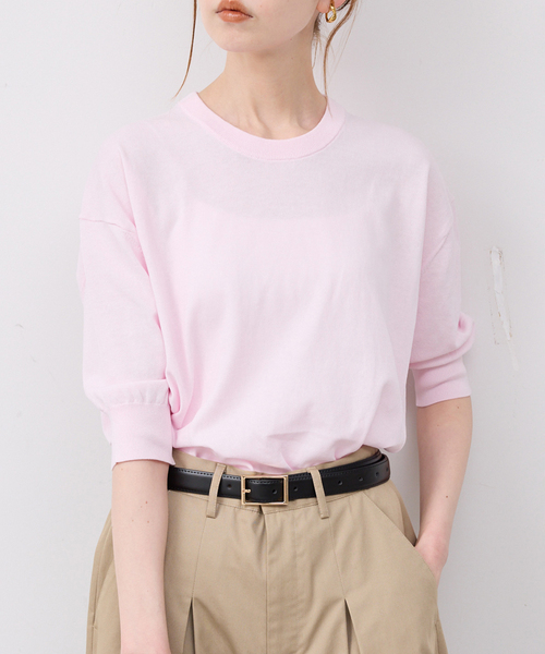 SLOBE IENA カシミヤクルーネックプルオーバー ピンク SLOBE IENA（スローブイエナ） ニット セーター 「セットアップ対応可