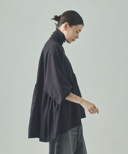 【美品】curensology ニットベロアチュニック／ グレー Curensology（カレンソロジー） 長袖ニット FREE グレー レディース