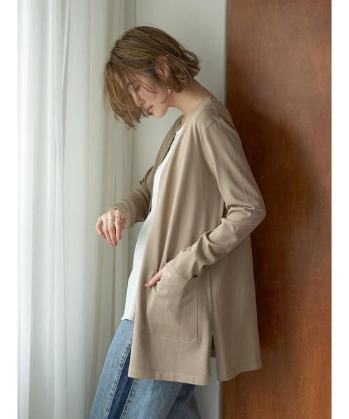 「YECCA VECCA」 ニットカーディガン FREE ベージュ レディース_画像3