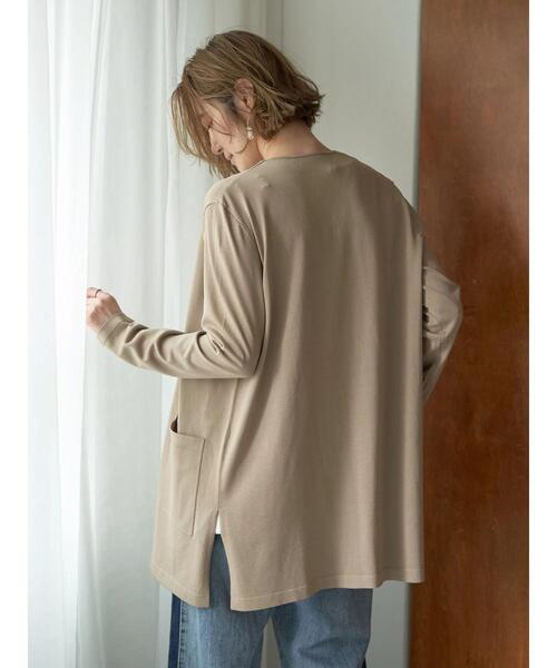 「YECCA VECCA」 ニットカーディガン FREE ベージュ レディース_画像4