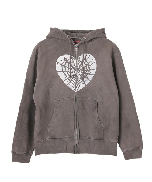 Littlewillow リトルウィロー ジップパーカー ブラック Little Willow（リトルウィロー） パーカー 別注 HEART SPIDER ZIP
