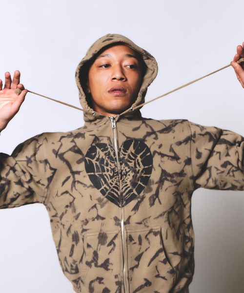 Littlewillow リトルウィロー ジップパーカー ブラック Little Willow（リトルウィロー） パーカー 別注 HEART SPIDER ZIP