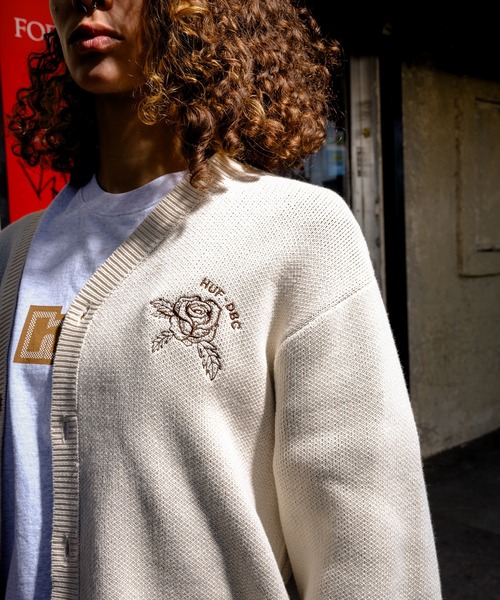 HUF セーター ニット M HUF（ハフ） セーター ニット ROSE CARDIGAN メンズ レディース