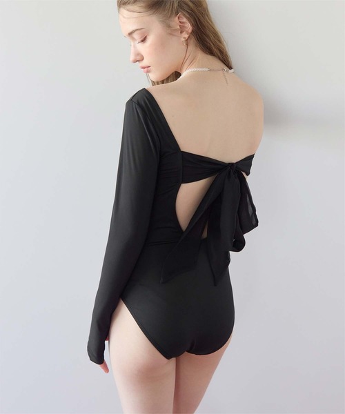 SEA DRESS（シードレス） 水着 バックオープンリボン長袖ワンピース