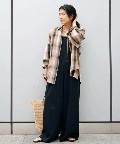 AP STUDIO ブラウス シャツ サマーオンブレチェックシャツ レディース