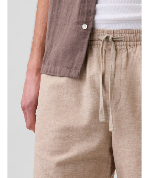 GAP（ギャップ） パンツ 7インチ リネンブレンド イージーウエスト
