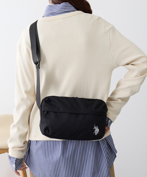 U.S POLO ASSN ワイドボーダー スクエア ショルダーバッグ U.S. POLO ASSN.（ユーエスポロアッスン） ショルダーバッグ バッグ