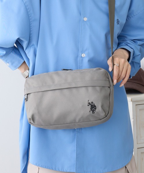 U.S POLO ASSN ワイドボーダー スクエア ショルダーバッグ U.S. POLO ASSN.（ユーエスポロアッスン） ショルダーバッグ バッグ
