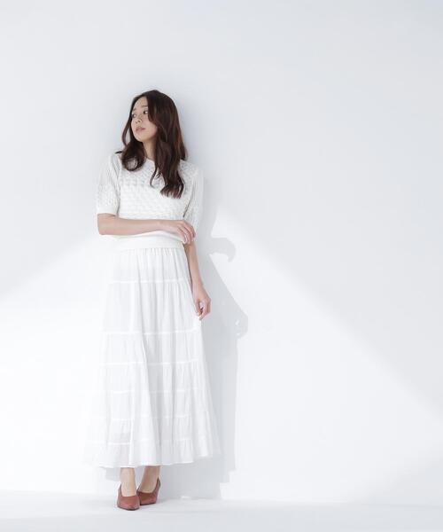 ハ*ー様 KAPITAL パッチワーク　ニット　ホワイト NATURAL BEAUTY BASIC（ナチュラルビューティーベーシック） ニット