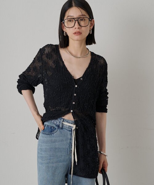 「LOUNGEDRESS」 カーディガン FREE ブラック レディース_画像8
