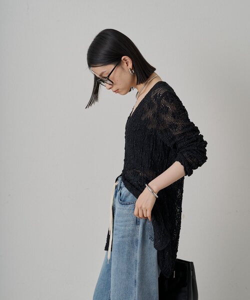 「LOUNGEDRESS」 カーディガン FREE ブラック レディース_画像9