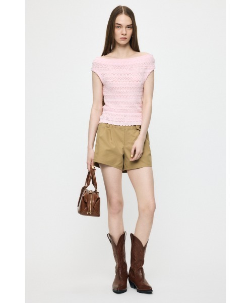 MOUSSY（マウジー） ニット セーター STRIPED OFF SHOULDER