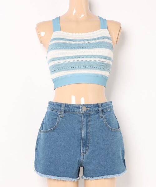 LAETITIA（レリッタ） 水着 ボーダーニット3点セット 460901