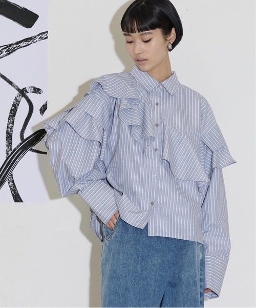 「THE YOn」 長袖シャツ FREE グレー レディース_画像3