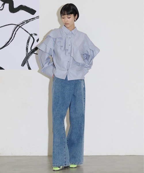 「THE YOn」 長袖シャツ FREE グレー レディース_画像5