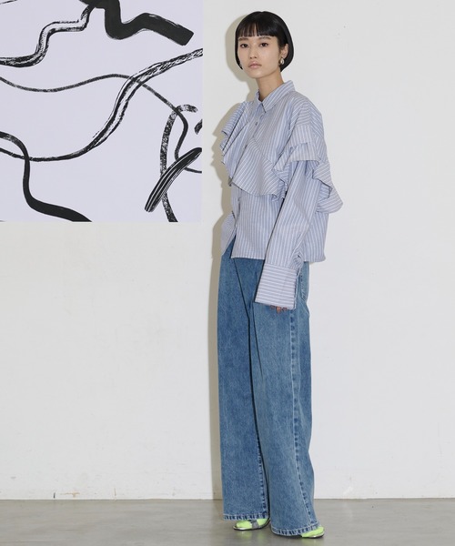 「THE YOn」 長袖シャツ FREE グレー レディース_画像6