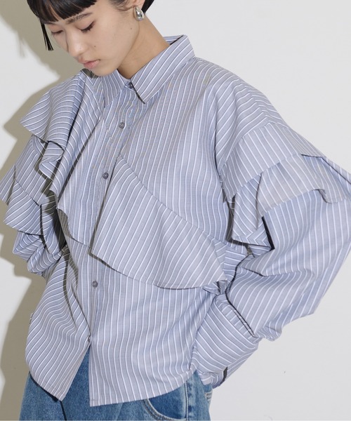 「THE YOn」 長袖シャツ FREE グレー レディース_画像9