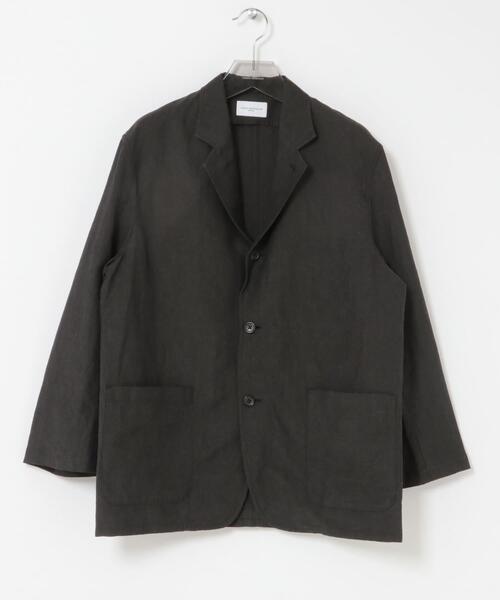 コート ジャケット new basic　WOOL LINEN SINGLE SHIRTS JACKET メンズの画像