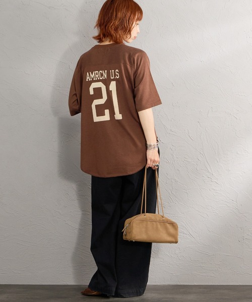 AMERICANA（アメリカーナ） tシャツ 半袖 ナンバリングプリント