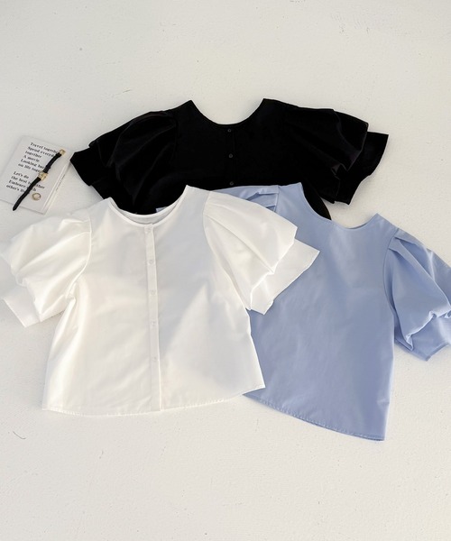 「andme」 「alma design」半袖ブラウス M オフホワイト レディース_画像9