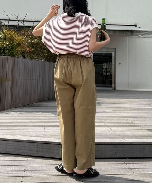 「fredy emue」 「GEVACO」イージーパンツ 38 ベージュ レディース_画像3