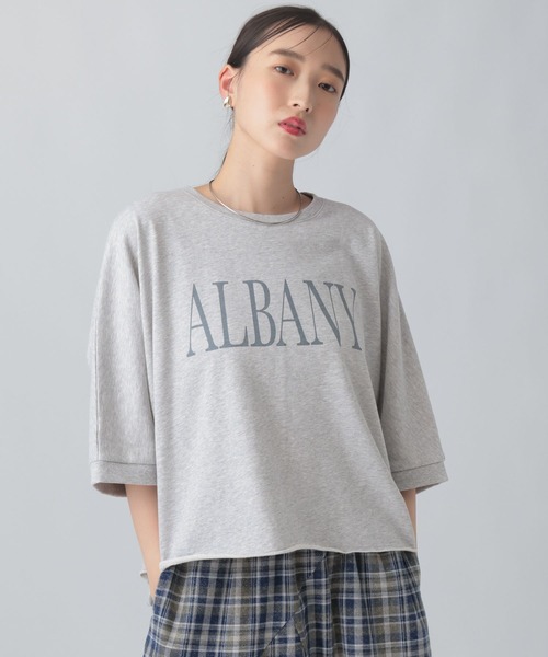 LEPSIM（レプシィム） tシャツ 半袖 ミニ裏毛ドルマンプリント6分袖