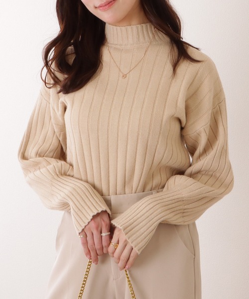 DAYRA ニット セーター バルーンスリーブ オーバールーズ ハイネック