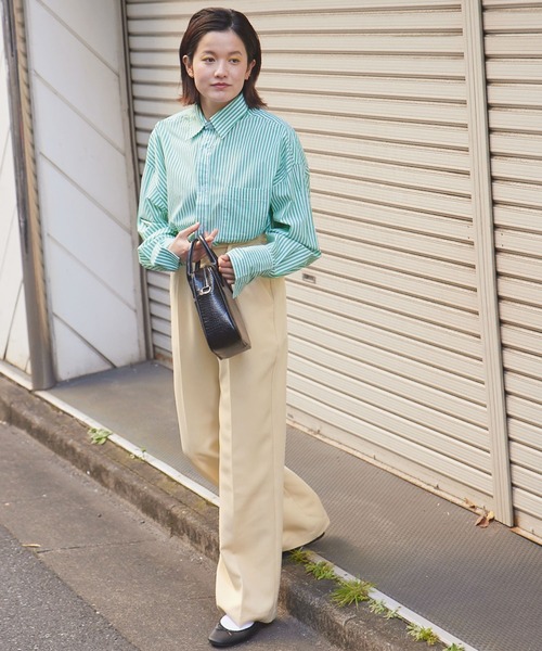 パンツ スラックス 【forksy.】センタープレス ハイウエストストレートスラックスパンツ|ZOZOTOWN |25