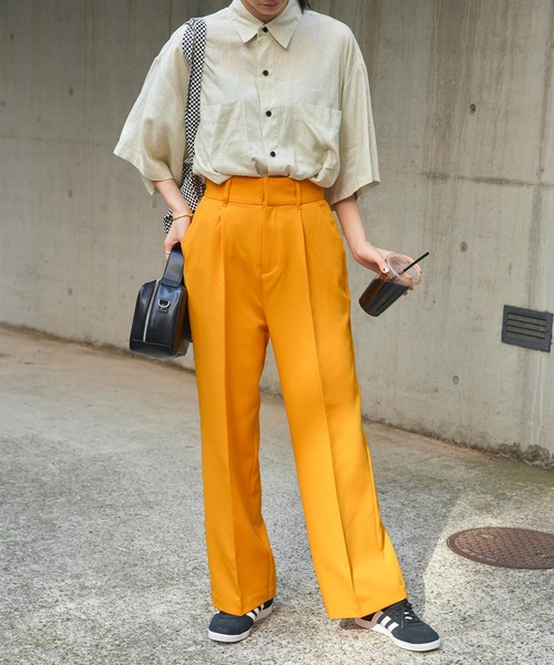 パンツ スラックス 【forksy.】センタープレス ハイウエストストレートスラックスパンツ|ZOZOTOWN |21