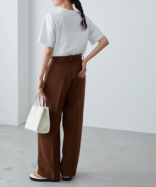 【moussy】定価¥13800→ワークパンツ ハイウエスト ストレートレッグ BLACK BY MOUSSY | pile straight pants (パンツ ) |SHEL'TTER