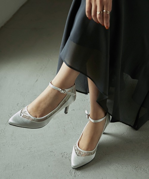 niana（ニアナ） パンプス レース切り替えパンプス : ZOZOTOWN Yahoo