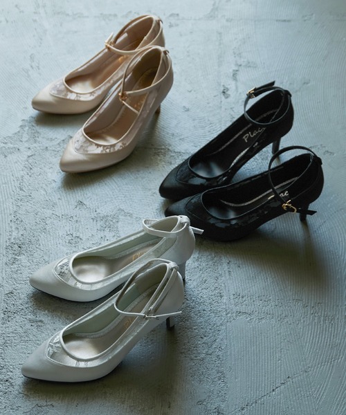 niana（ニアナ） パンプス レース切り替えパンプス : ZOZOTOWN Yahoo