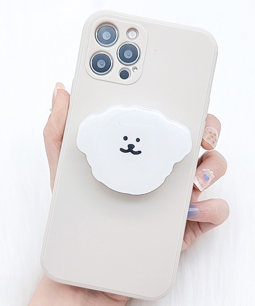 【Maison Clair】リップグロス収納できる iPhone スマホケース Lace Ladies スマホケース グリップ付 iPhoneケース カバー