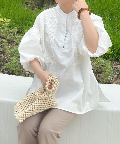IENA♡ピンタックボリュームスリーブブラウス Te chichi ブラウス シャツ ピンタックボリュームスリーブ