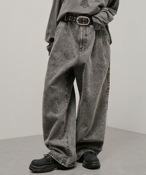 ワイドパンツ ジーンズ 「Alfred Alex」Vintage Wide Tapered Denim