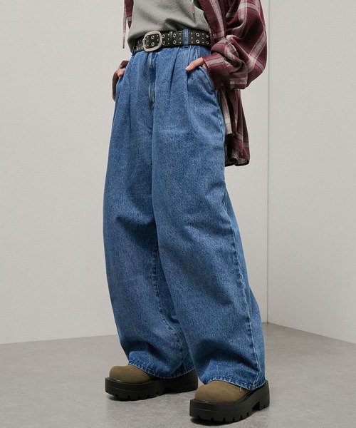 ワイドパンツ ジーンズ 「Alfred Alex」Vintage Wide Tapered Denim