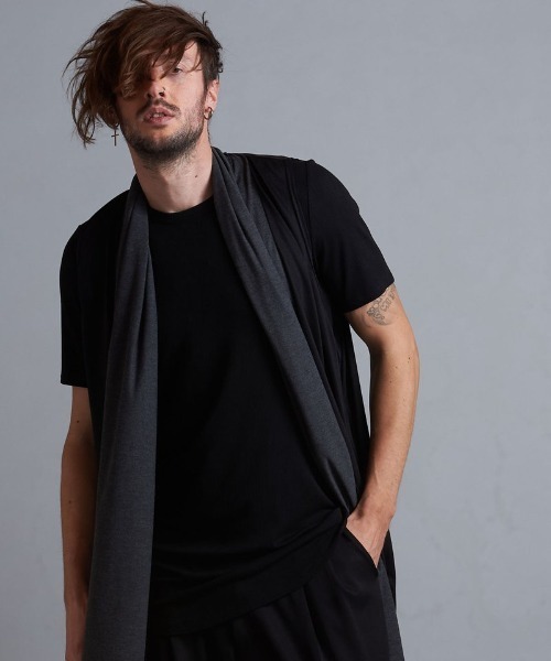カーディガン 「NO ID.」Sleeveless Drape Gown / ノースリーブ ドレープ ガウン メンズ