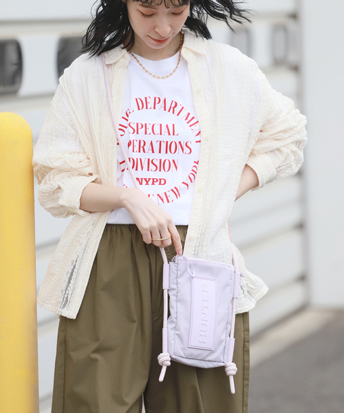 『HUNTER』travel ripstop phone pouchシルバー HUNTER ショルダーバッグ バッグ 「HUNTER」 TRAVEL RIPSTOP