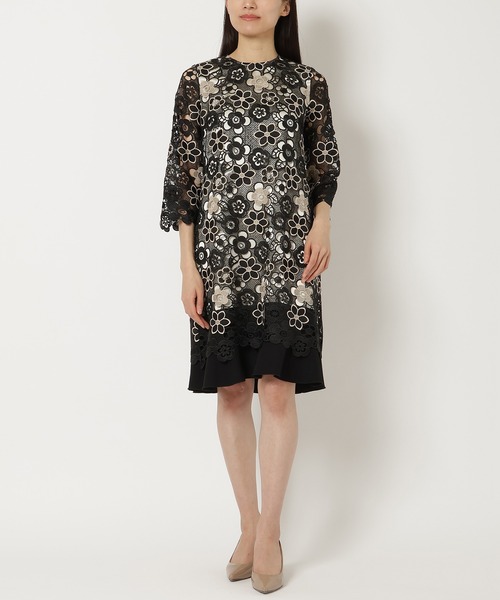 Audie a Muses（オーディア ミューズ） ワンピース フラワーモノトーン