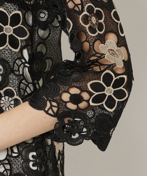 Audie a Muses（オーディア ミューズ） ワンピース フラワーモノトーン