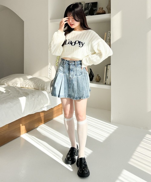 Heather ニット セーター ケーブルロゴニット 111081 レディース