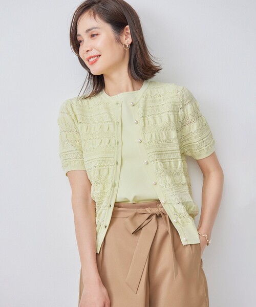 美品✨デイジーリン　ポリ×コットン　鍵編みボレロ　春夏　生成り　フリーサイズ soulberry 甘くまとめる夏の羽織り レディース ボレロ